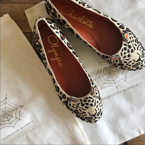 charlotte olympia leopard flats